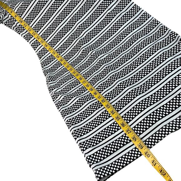 Bisou Bisou Short Sleeve Polka Dots Striped Sheath Dress Size 14 Black & White - Picture 13 of 15